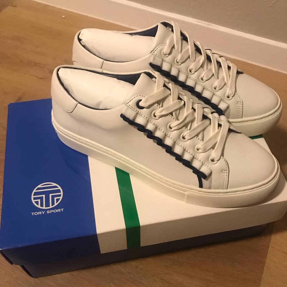 Tory Burch White Ruffle Sneakers